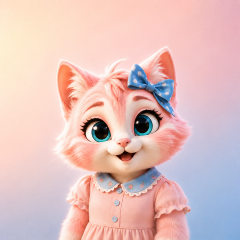 Pink Kitten from The Fluffy Fam