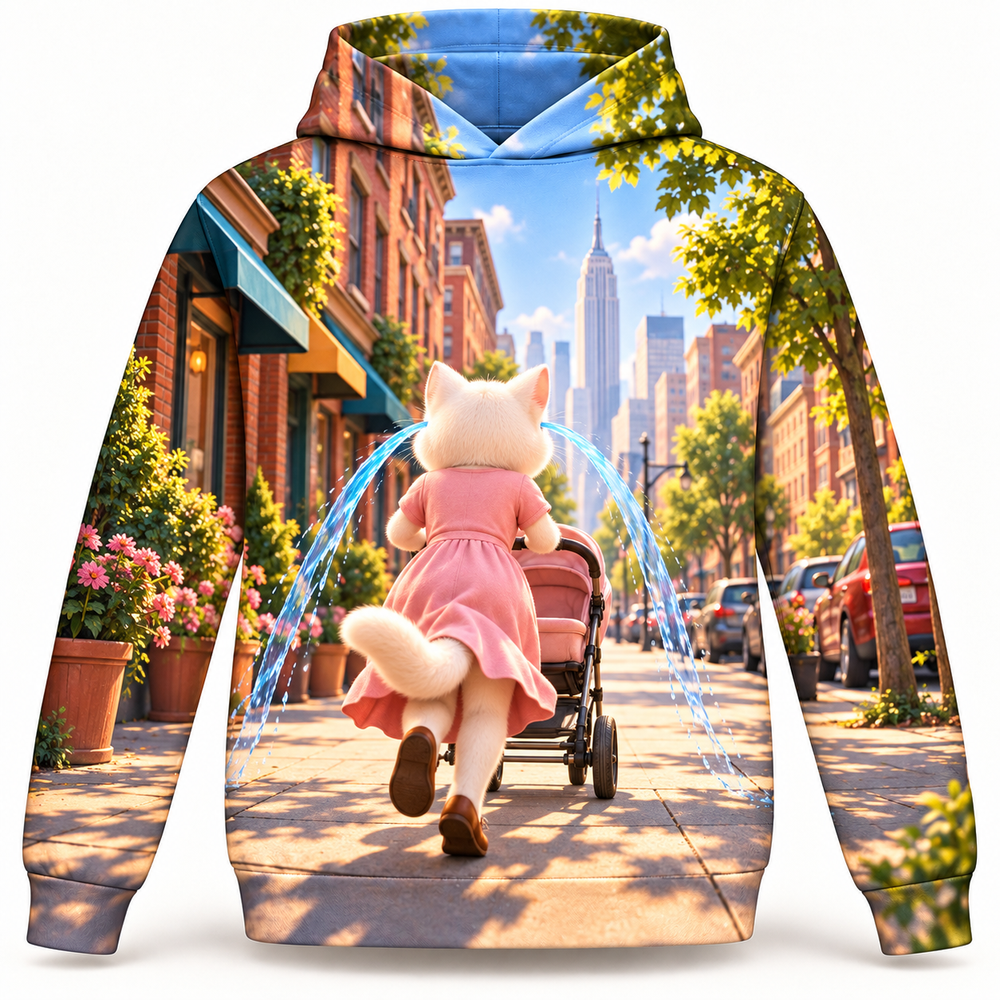 The Empty Stroller Run front view — The Fluffy Fam episode 7681845060513565966