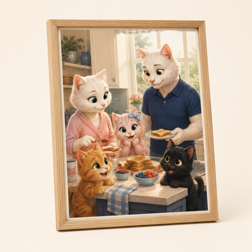 Family Kitchen Portrait wall art from Little Movie Moments