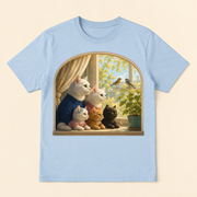 Sunday Window Watch Unisex Adult T-Shirt featuring original Little Movie Moments artwork by The Fluffy Fam