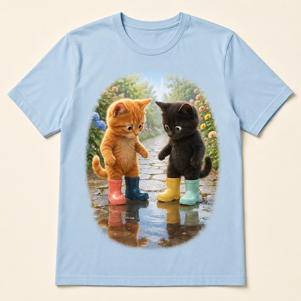 Rain Boot Swap Unisex Adult T-Shirt featuring original Little Movie Moments artwork by The Fluffy Fam