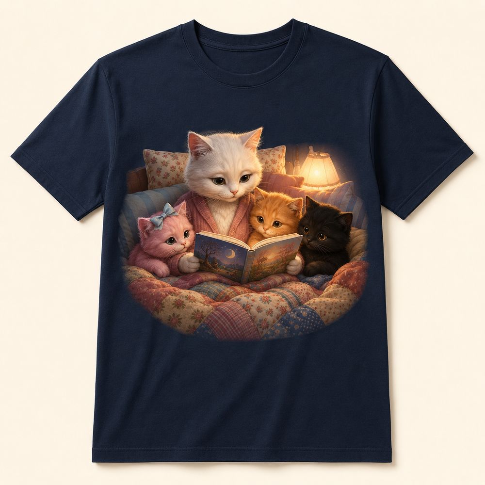 Storybook Sleepover Unisex Adult T-Shirt featuring original Little Movie Moments artwork by The Fluffy Fam