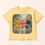 Puddle Jump Team Kids T-Shirt featuring original Little Movie Moments artwork by The Fluffy Fam