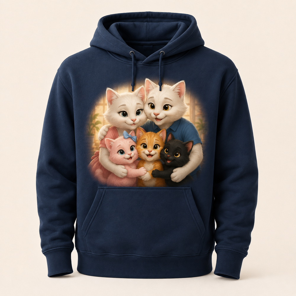 Big Family Hug Pullover Hoodie featuring original Little Movie Moments artwork by The Fluffy Fam