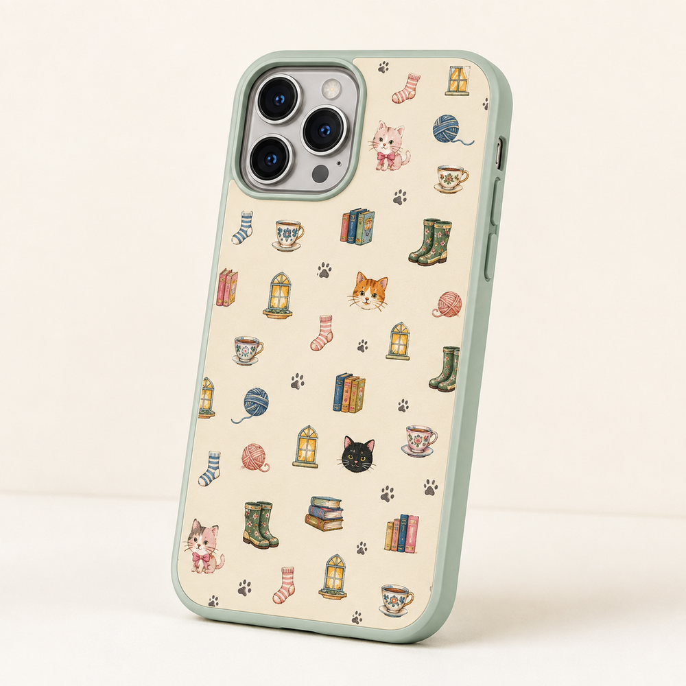 Tiny Household Icons Tough Phone Case featuring original Little Movie Moments artwork by The Fluffy Fam