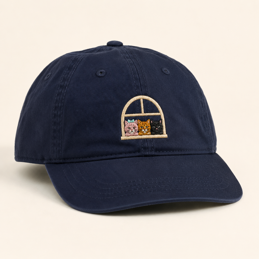 Home Team Window Icon Embroidered Dad Hat featuring original Little Movie Moments artwork by The Fluffy Fam