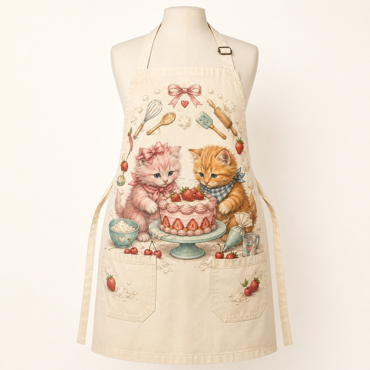 Tiny Baker Cake Patrol Printed Apron featuring original Little Movie Moments artwork by The Fluffy Fam