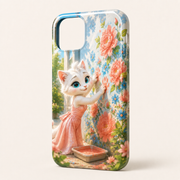 Handprint Flower Mural phone case front view with Mom Cat — The Fluffy Fam