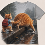Chubby & Chubby Jr — Paper Boat Rescue All-Over T-Shirt — true back or opposite-side view