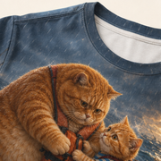 Chubby & Chubby Jr — Shelter on the Storm Deck All-Over T-Shirt — print detail
