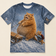 Chubby & Chubby Jr — Push Up the Snow Hill All-Over T-Shirt — front view