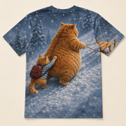 Chubby & Chubby Jr — Push Up the Snow Hill All-Over T-Shirt — true back or opposite-side view