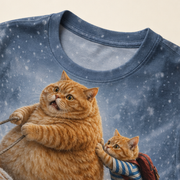 Chubby & Chubby Jr — Push Up the Snow Hill All-Over T-Shirt — print detail