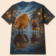 Chubby & Chubby Jr — Courage in the Puddle All-Over T-Shirt — true back or opposite-side view