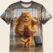 Chubby & Chubby Jr — Arrival Hall Run All-Over T-Shirt — front view