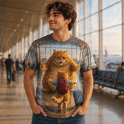 Chubby & Chubby Jr — Arrival Hall Run All-Over T-Shirt — adult lifestyle view