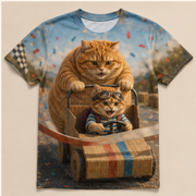 Chubby & Chubby Jr — Cardboard Grand Prix All-Over T-Shirt — front view