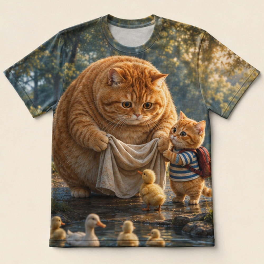 Chubby & Chubby Jr — Duckling Home All-Over T-Shirt — front view