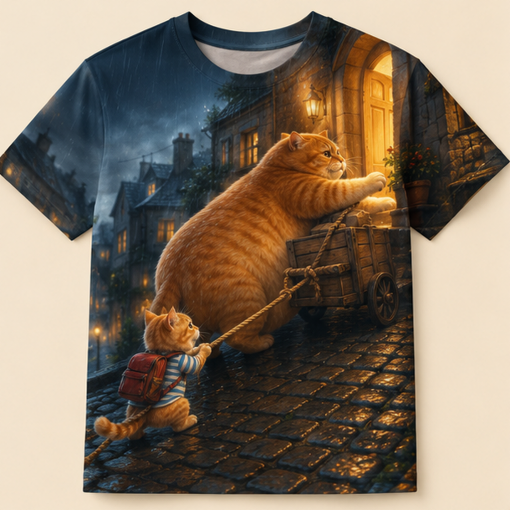 Chubby & Chubby Jr — Partners on the Hill All-Over T-Shirt — front view