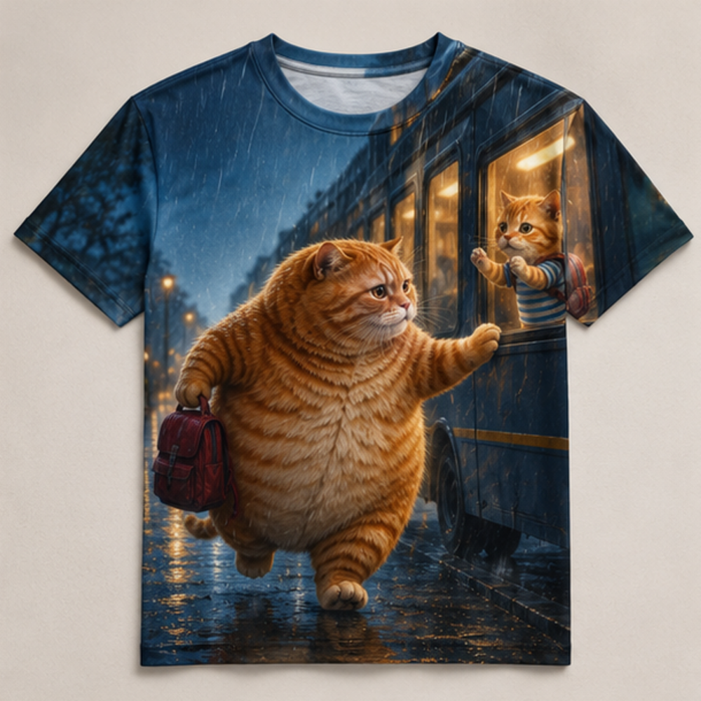 Chubby & Chubby Jr — The Forgotten Backpack Cinematic Close-Up T-Shirt — front view