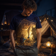 Chubby & Chubby Jr — Fort After Dark Cinematic Close-Up T-Shirt — adult lifestyle view