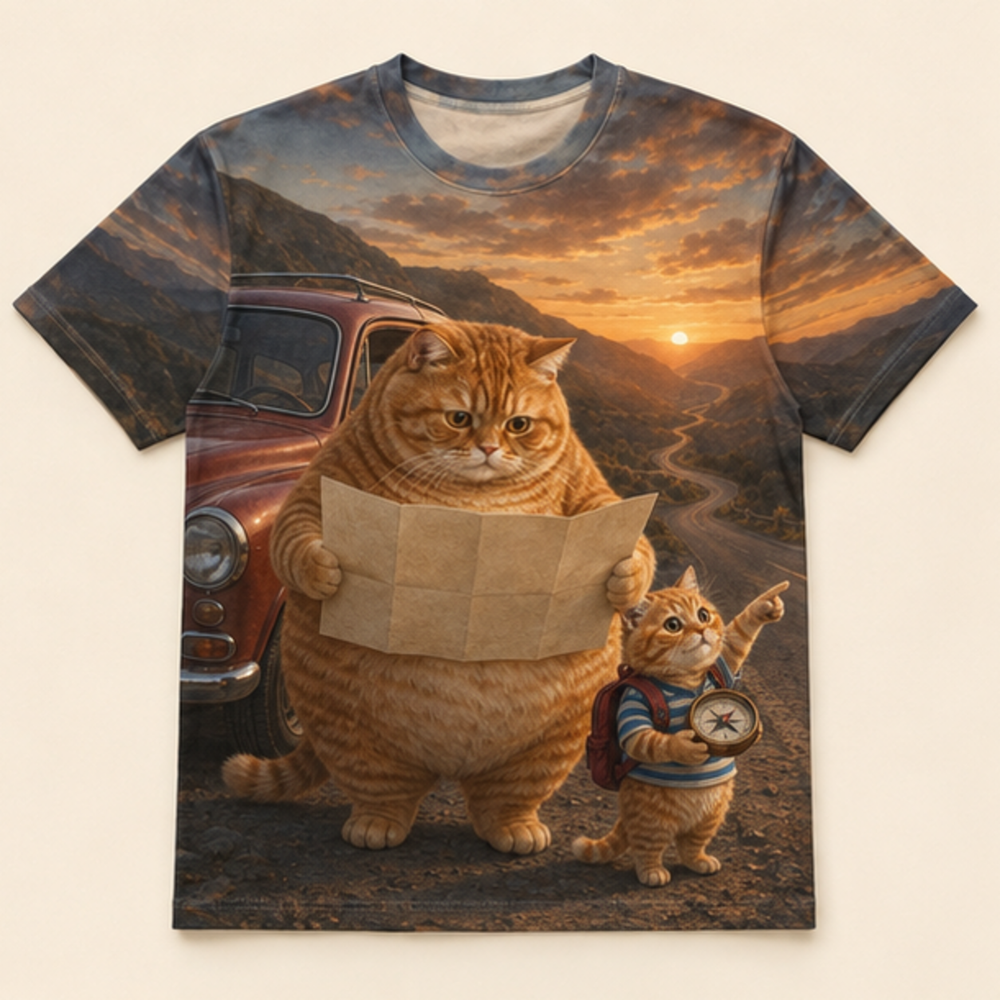 Chubby & Chubby Jr — The Map Was Upside Down Cinematic Close-Up T-Shirt — front view