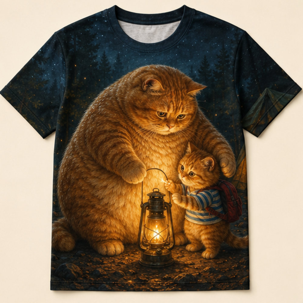 Chubby & Chubby Jr — The Last Camp Light Cinematic Close-Up T-Shirt — front view