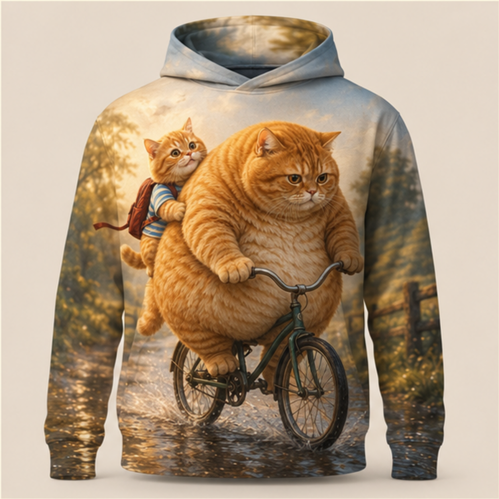 Chubby & Chubby Jr — Late for the Bell Story-Back All-Over Hoodie — front view