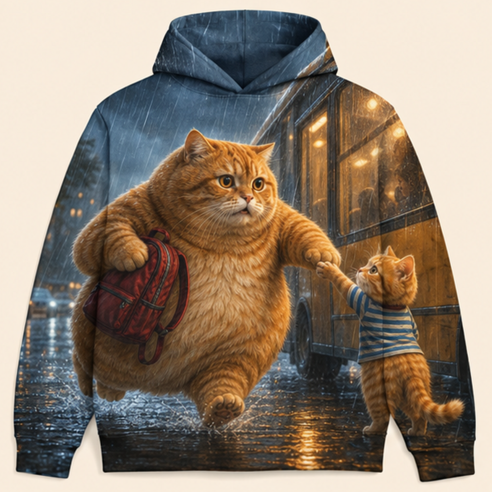 Chubby & Chubby Jr — The Forgotten Backpack Story-Back All-Over Hoodie — front view