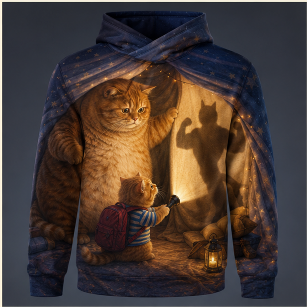 Chubby & Chubby Jr — Fort After Dark Story-Back All-Over Hoodie — front view