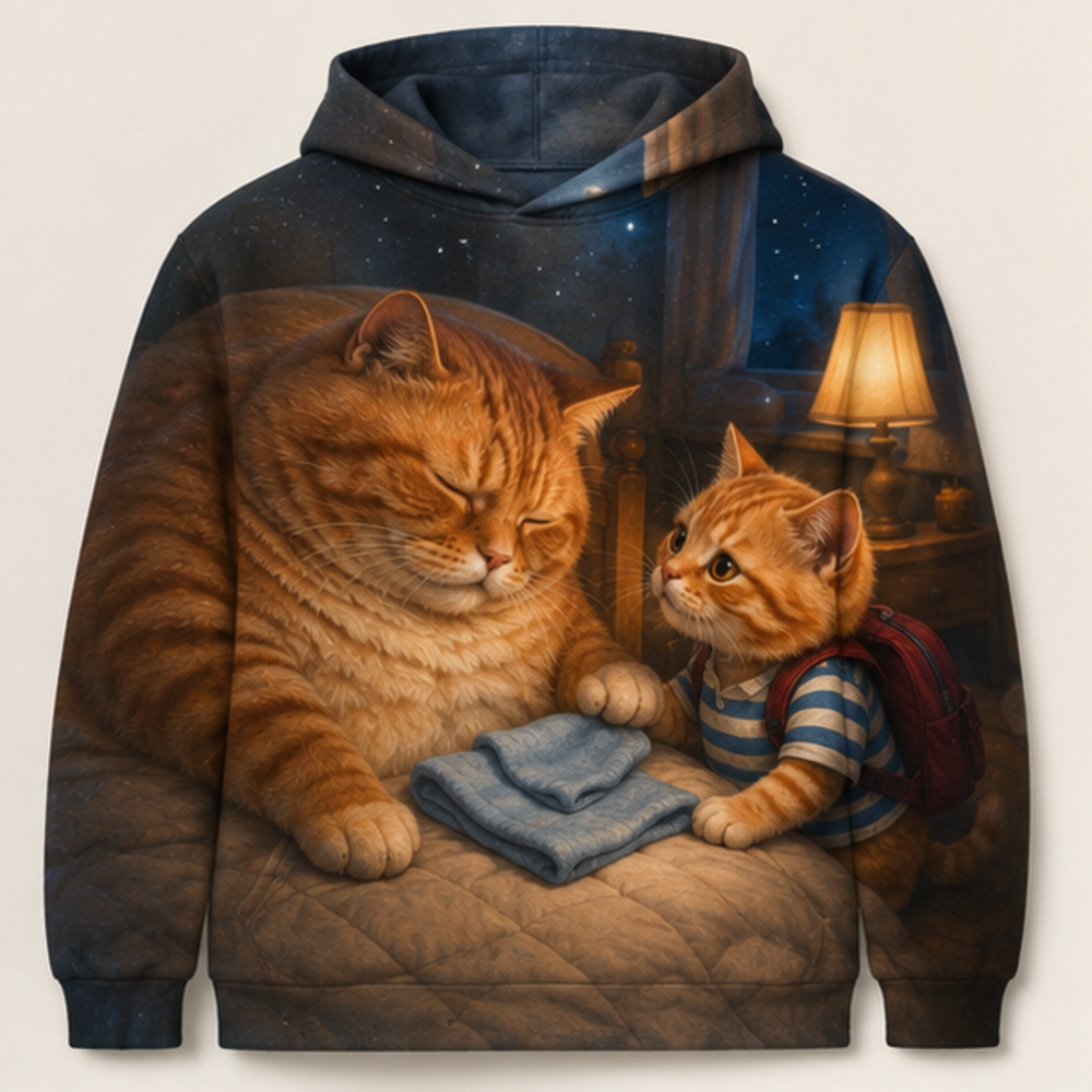 Chubby & Chubby Jr — Night Watch Story-Back All-Over Hoodie — front view