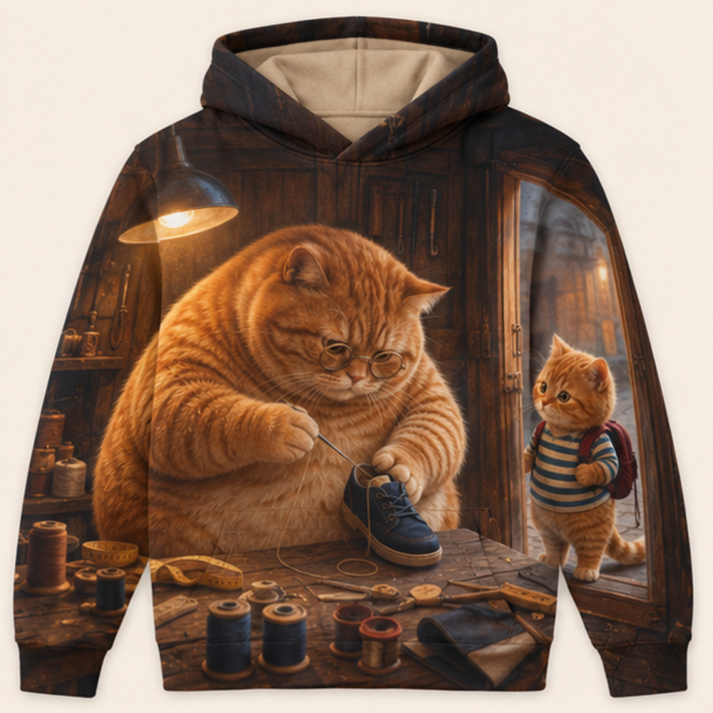 Chubby & Chubby Jr — The Mended Little Shoe Story-Back All-Over Hoodie — front view
