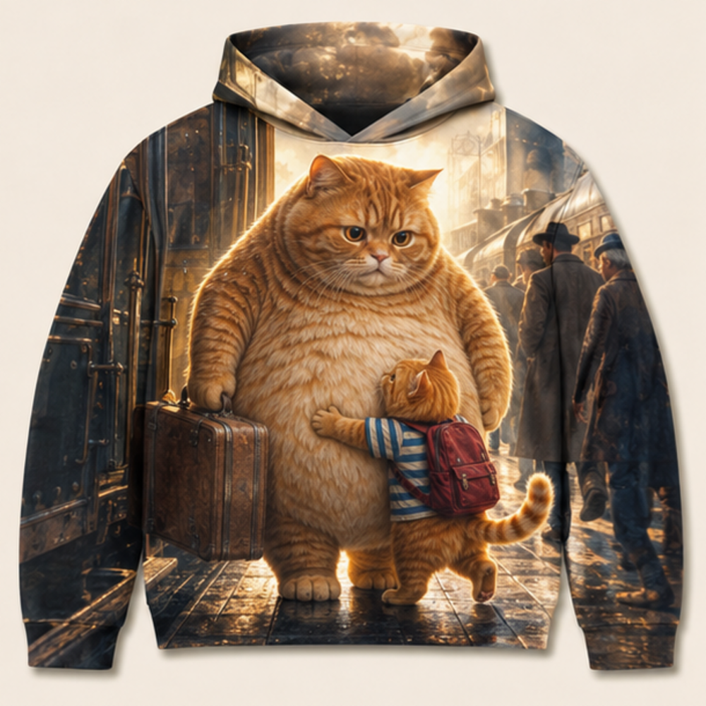 Chubby & Chubby Jr — Platform Homecoming Story-Back All-Over Hoodie — front view