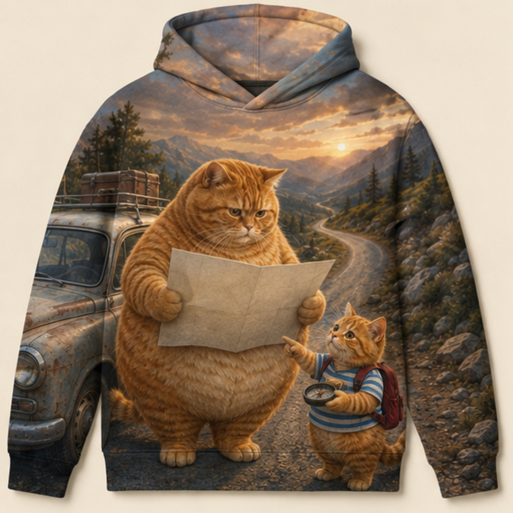 Chubby & Chubby Jr — The Map Was Upside Down Story-Back All-Over Hoodie — front view