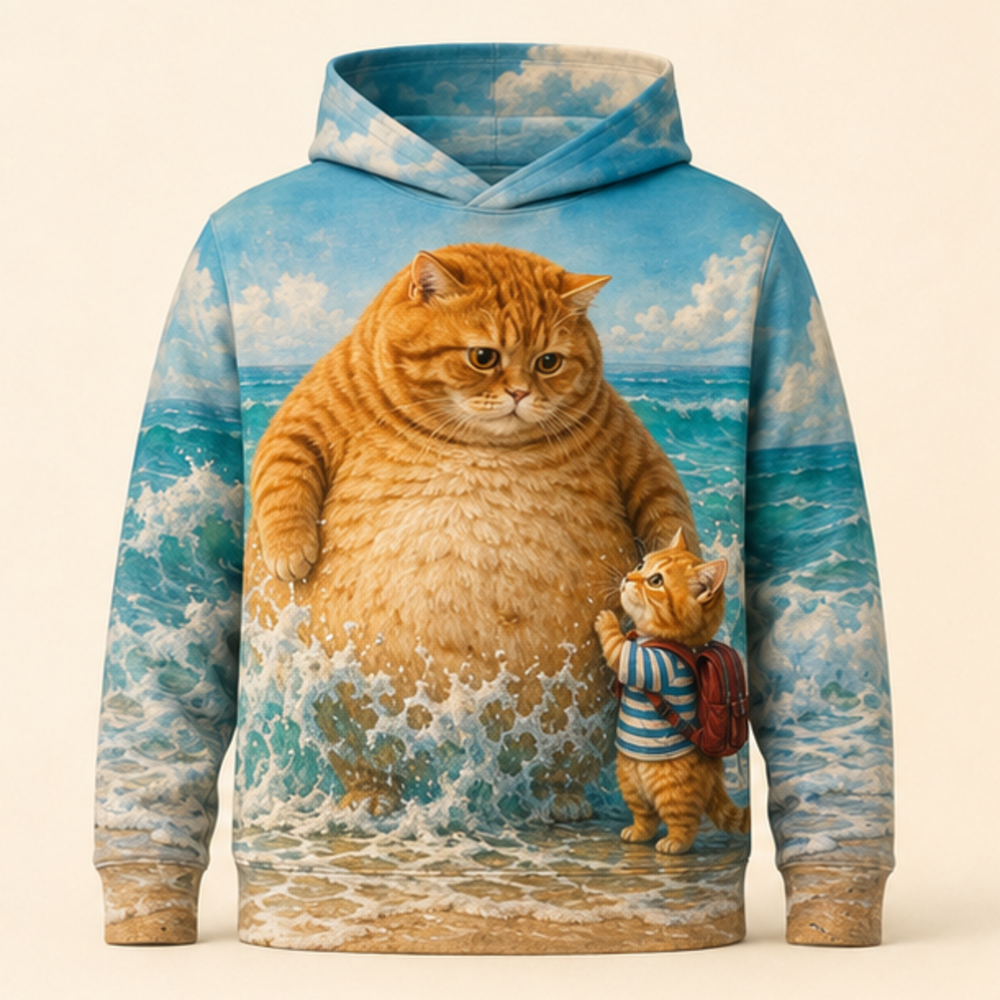 Chubby & Chubby Jr — The First Wave Story-Back All-Over Hoodie — front view