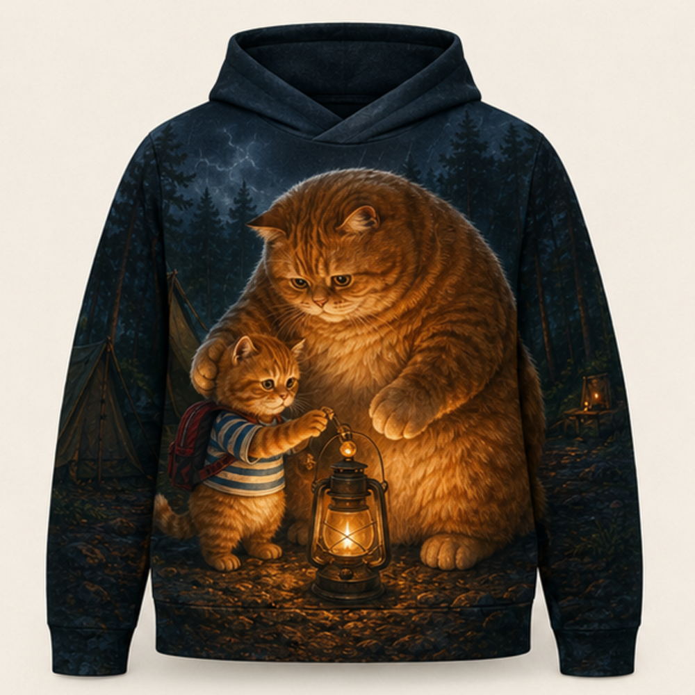 Chubby & Chubby Jr — The Last Camp Light Story-Back All-Over Hoodie — front view