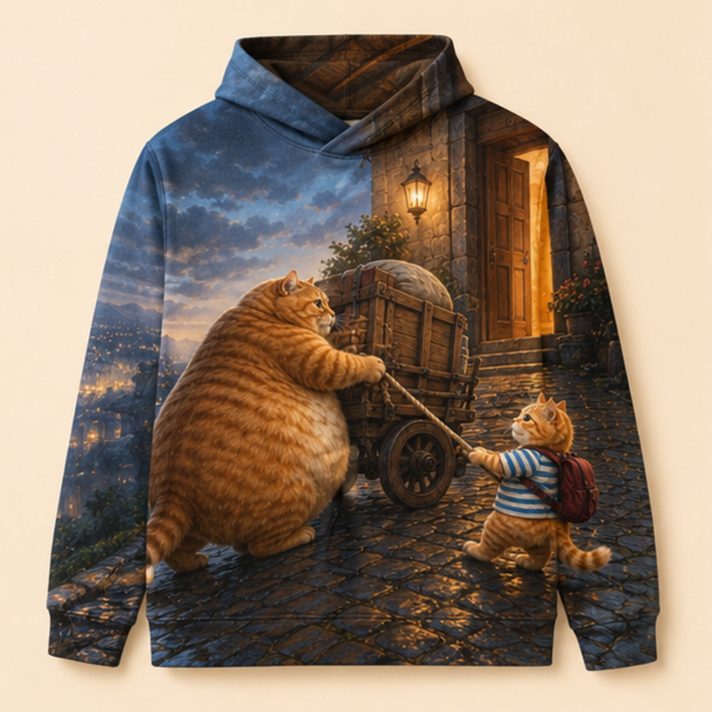 Chubby & Chubby Jr — Partners on the Hill Story-Back All-Over Hoodie — front view