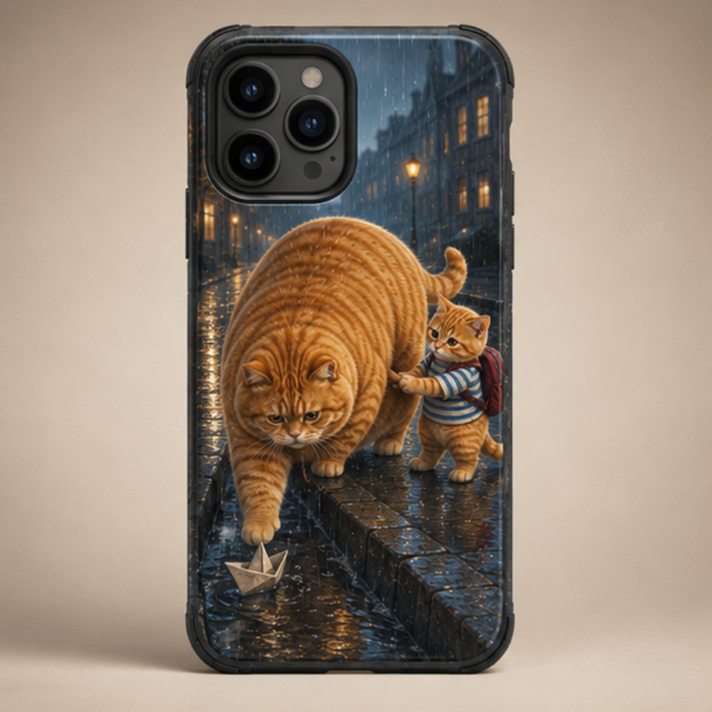 Chubby & Chubby Jr — Paper Boat Rescue Vertical Tough Phone Case — front view