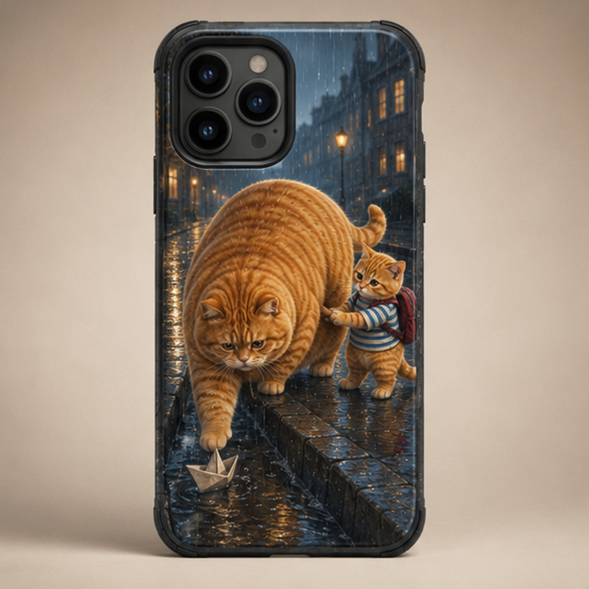 Chubby & Chubby Jr — Paper Boat Rescue Vertical Tough Phone Case — front view
