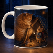 Chubby & Chubby Jr — Fort After Dark Wraparound Ceramic Mug — front view