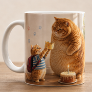 Chubby & Chubby Jr — The Crooked Birthday Crown Wraparound Ceramic Mug — front view