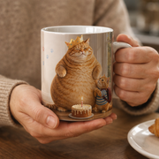Chubby & Chubby Jr — The Crooked Birthday Crown Wraparound Ceramic Mug — adult lifestyle view