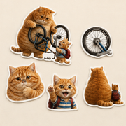 Chubby & Chubby Jr — Little Bicycle Mechanic Five-Piece Sticker Pack — true back or opposite-side view