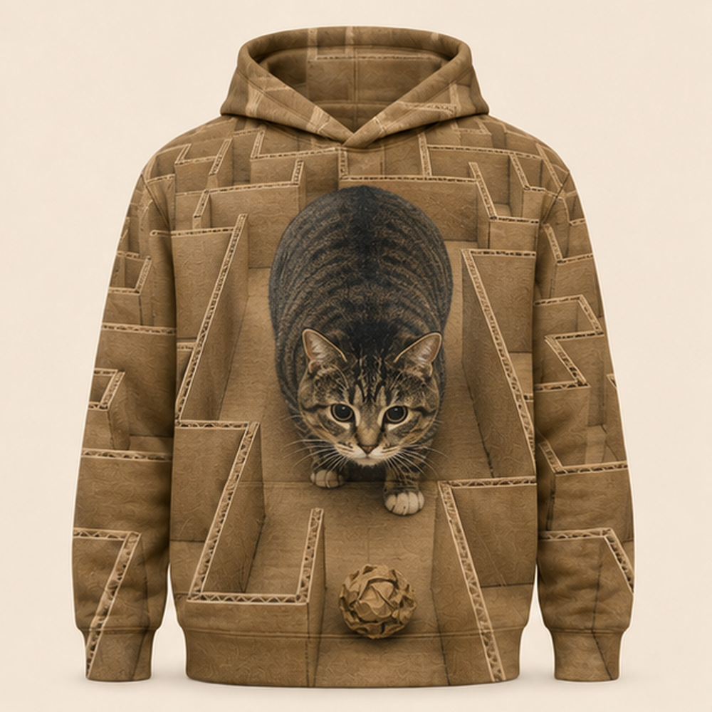 Cardboard Maze — Ethel All-Over Print Hoodie — front view