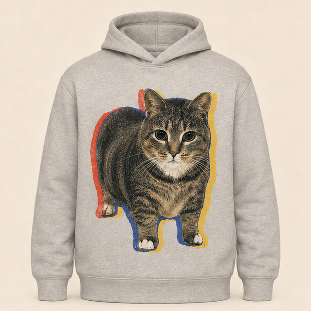 Misregistered Front Portrait — Ethel All-Over Print Hoodie — front view