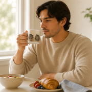 Four Steps to Breakfast — Ethel Ceramic Mug — lifestyle view