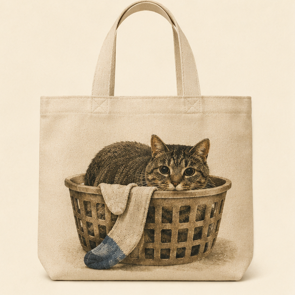 Little Sock Case — Ethel Canvas Tote Bag — front view