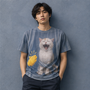 Laughing Cat: Curtain Trouble — AOP T-Shirt — lifestyle view