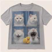 Laughing Cat: Four-Frame Breakdown — AOP T-Shirt — front view