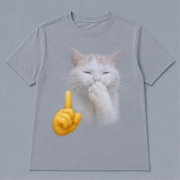 Laughing Cat: Quiet Giggle — AOP T-Shirt — front view
